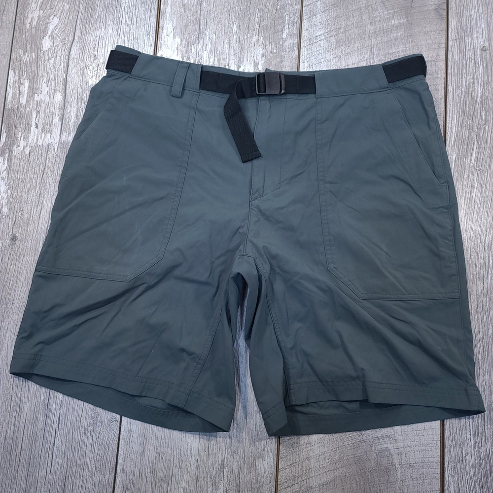 Mountain Hardwear Basin Shorts Mens 34 Gray Hiking Outdoor Webbing Belt OM3381